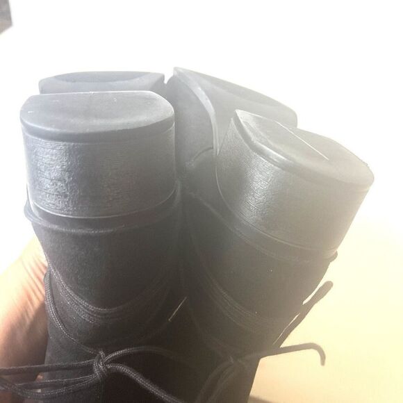 Madden Girl Women 7.5M Black Faux Suede Over The Knee Boots Pull On/Zip Low Heel - Picture 7 of 10